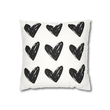 Load image into Gallery viewer, Black Heart Square Pillowcase
