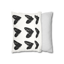 Load image into Gallery viewer, Black Heart Square Pillowcase
