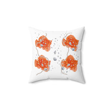 Load image into Gallery viewer, Orange Rose &quot; Diamonds &amp; Pearls&quot;  Square Pillow
