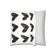 Load image into Gallery viewer, Black Heart Square Pillowcase
