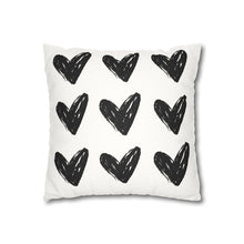 Load image into Gallery viewer, Black Heart Square Pillowcase
