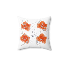 Load image into Gallery viewer, Orange Rose &quot; Diamonds &amp; Pearls&quot;  Square Pillow
